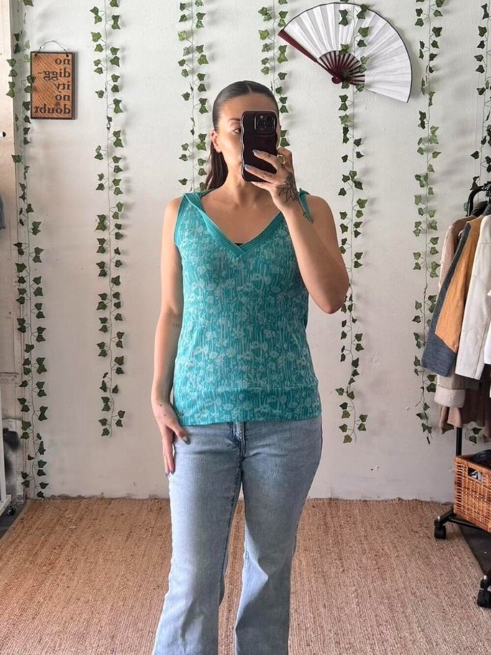 Diesel Teal Hooded Knit Tank Top – Size XXS (Fits S/M)